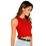 women's western red top