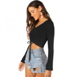 Generic Women's 95% Polyester 5% Spandex Western Wear Tops (Black) - Image 5