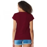 Generic Women's Cotton Western Wear T Shirt (Maroon) - Image 2