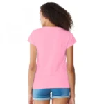 Women's Pink Cotton T-Shirt - Angle 2