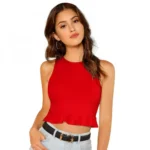 women's western red top