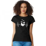 Black Cotton Western T-Shirt for Women