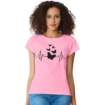 Pink Cotton Western T-Shirt for Women