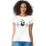White Cotton Western T-Shirt for Women