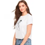 Generic Women's Cotton Western Wear T Shirt (White) - Image 5