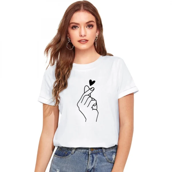 White Cotton Western T-Shirt for Women