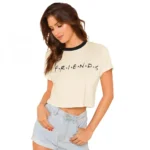 Cream Cotton Western T-Shirt for Women
