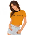 Yellow Cotton Western T-Shirt for Women