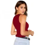Generic Women's 95% Polyester 5% Spandex Western Wear Tops (Maroon) - Image 2