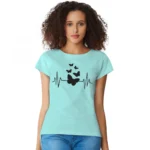 Green Cotton Western T-Shirt for Women