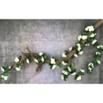 Generic Artificial White Rose Vine Flowers Plants Artificial Flower Creeper Hanging Rose For Home Decoration (Color: White, Material: Silk Polyester) - Image 3