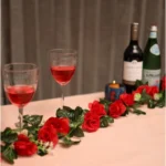 Generic Artificial Red White Filler Rose Vines Flowers Plants Artificial Flower Creeper Hanging Rose For Home Decoration (Color: Red, Material: Silk Polyester) - Image 3