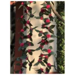 Generic Artificial Dark Pink Marigold Genda Flower Vine Creeper With Big Green Leaves For Home Decoration (Color: DarkPink, Material: Silk Polyester) - Image 2