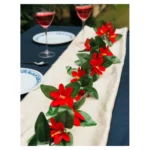 Generic Artificial Lily Flower Vine Creeper With Big Green Leaves And 22 Lily Flowers For Home Decoraton (Color: Red, Material: Silk Polyester)