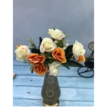 Generic Artificial Flowers Bunch Bouquet Of 10 Garden Roses For Home Decoration (Color: Multi, Material: Silk Polyester) - Image 2