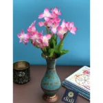 Generic Artificial Flowers Bunch Bouquet Of Pink Blossoms For Home Decoration (Color: Pink, Material: Silk Polyester)