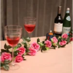 Generic Artificial Dark Pink White Filler Rose Vines Flowers Plants Artificial Flower Creeper Hanging Rose For Home Decoration (Color: DarkPink, Material: Silk Polyester) - Image 3