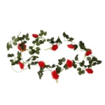 Generic Artificial Red White Filler Rose Vines Flowers Plants Artificial Flower Creeper Hanging Rose For Home Decoration (Color: Red, Material: Silk Polyester)
