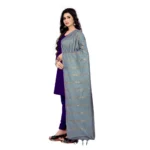 Generic Women's Cotton Jari Woven Work Dupatta (Grey, Length:2-2.4 mtr) - Image 3