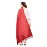 Generic Women's Cotton Silk Strips Printed Dupatta (Maroon, Length:2-2.4 mtr) - Image 3
