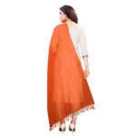 Generic Women's Cotton Silk Strips Printed Dupatta (Orange, Length:2-2.4 mtr) - Image 3