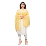 Yellow Cotton Silk Printed Dupatta for Women