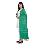 Generic Women's Cotton Jari Woven Work Dupatta (Green, Length:2-2.4 mtr) - Image 3