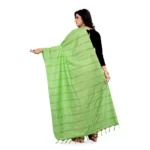 Generic Women's Cotton Jari Woven Work Dupatta (Parrot Green, Length:2-2.4 mtr) - Image 2