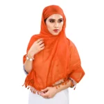 Generic Women's Cotton Silk Strips Printed Dupatta (Orange, Length:2-2.4 mtr) - Image 2