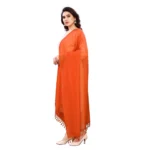 Generic Women's Cotton Silk Strips Printed Dupatta (Orange, Length:2-2.4 mtr) - Image 4