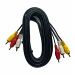 Black 3RCA Male to 3RCA Male Audio Video Cable 3 Yards