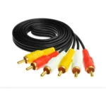 Black 3RCA Male to 3RCA Male Audio Video Cable 1.5 Yards