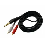 Black 6.35mm to RCA Audio Cable 15 Yards