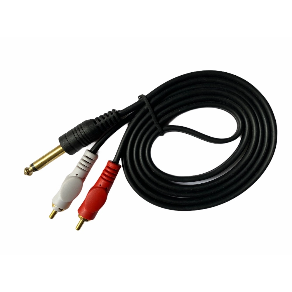 Black 6.35mm to RCA Audio Cable 15 Yards