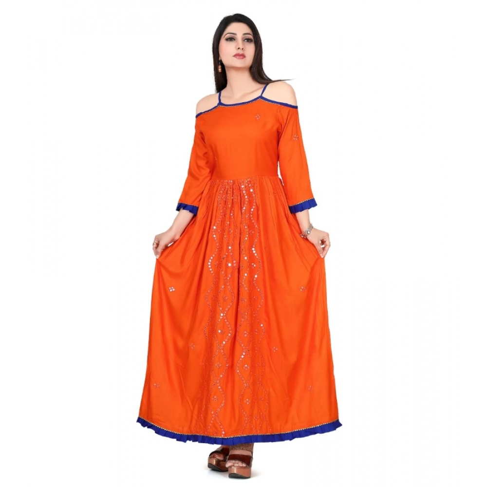 52001425948_f75ec53297_o_d-1000x1000-1.webp Generic Women's Rayon Cotton Orange Embroidered Long Kurti - Image 1