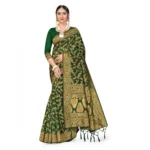 Green Banarasi Silk Saree for Women