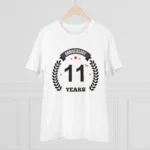 Generic Men's PC Cotton 11th Anniversary Printed T Shirt (Color: White, Thread Count: 180GSM) - Image 3