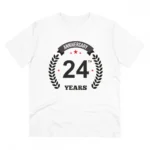 White PC Cotton Men's 24th Anniversary T-Shirt