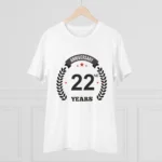 Generic Men's PC Cotton 22nd Anniversary Printed T Shirt (Color: White, Thread Count: 180GSM) - Image 3