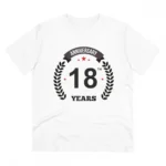 White PC Cotton Men's 18th Anniversary T-Shirt