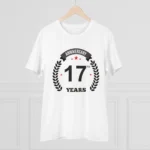 Generic Men's PC Cotton 17th Anniversary Printed T Shirt (Color: White, Thread Count: 180GSM) - Image 3