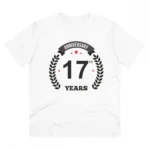 White PC Cotton Men's 17th Anniversary T-Shirt