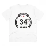 White Men's PC Cotton 34th Anniversary T-Shirt