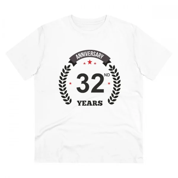 White Men's PC Cotton 32nd Anniversary T-Shirt