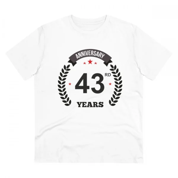 White Men's PC Cotton 43rd Anniversary T-Shirt