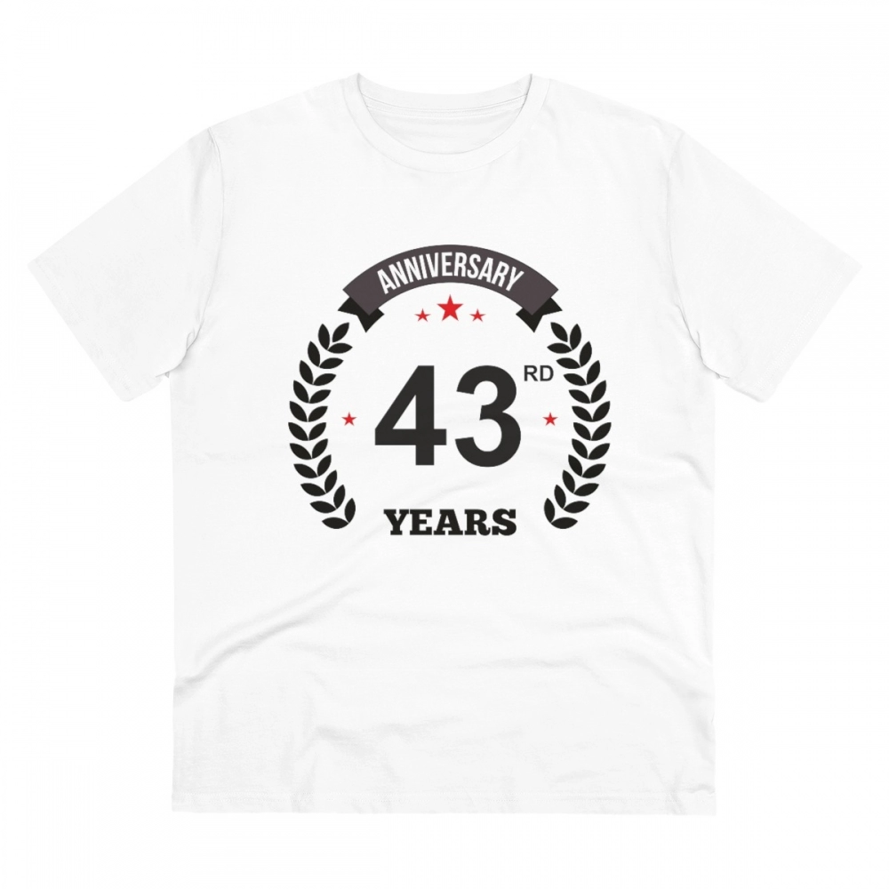 White Men's PC Cotton 43rd Anniversary T-Shirt