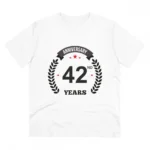 White Men's PC Cotton 42nd Anniversary T-Shirt