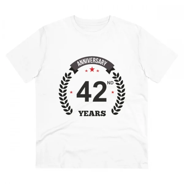 White Men's PC Cotton 42nd Anniversary T-Shirt