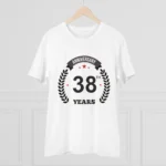 Generic Men's PC Cotton 38th Anniversary Printed T Shirt (Color: White, Thread Count: 180GSM) - Image 3