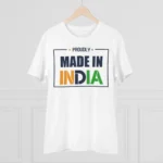 Generic Men's PC Cotton Made In India Printed T Shirt (Color: White, Thread Count: 180GSM) - Image 3